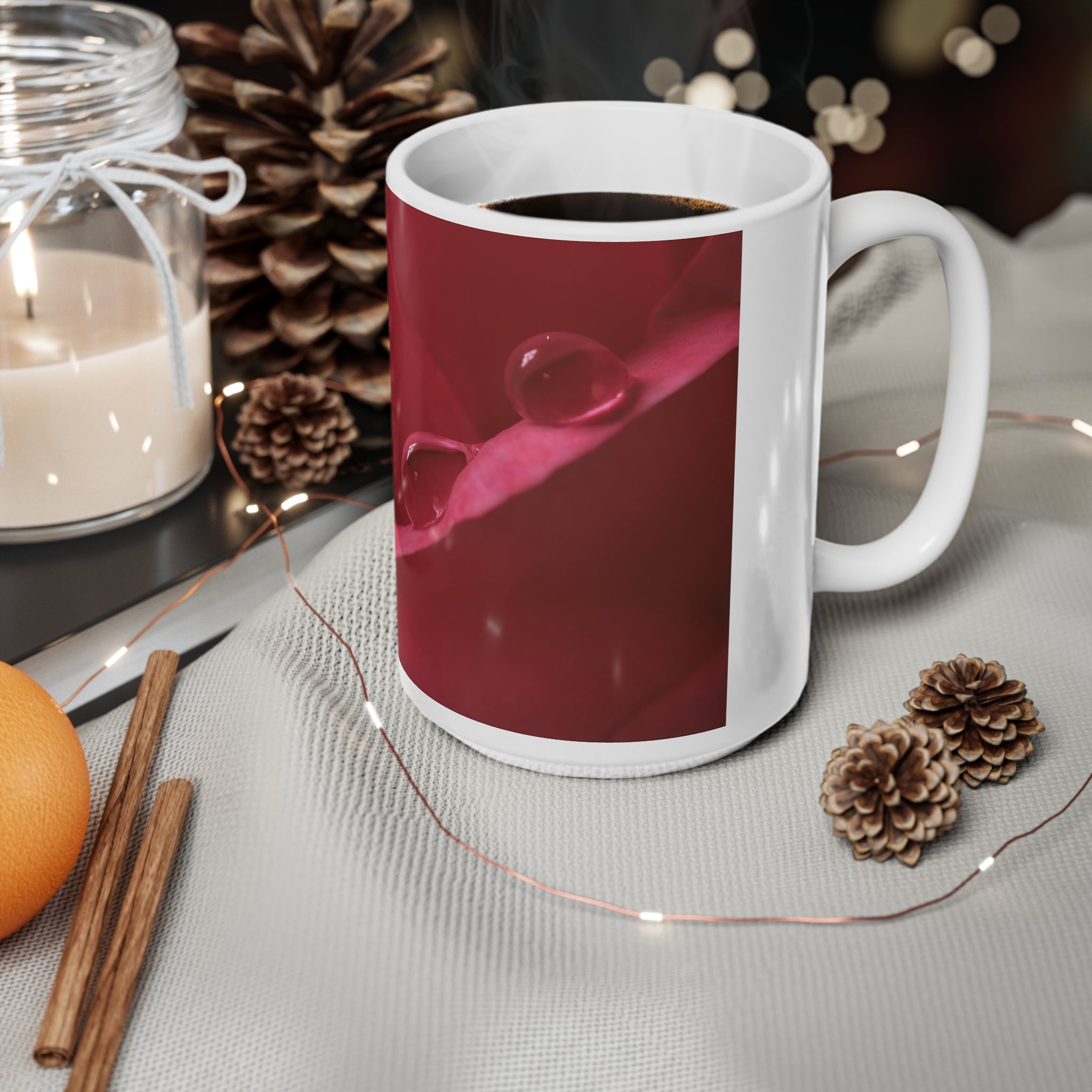 Ceramic mug rose design