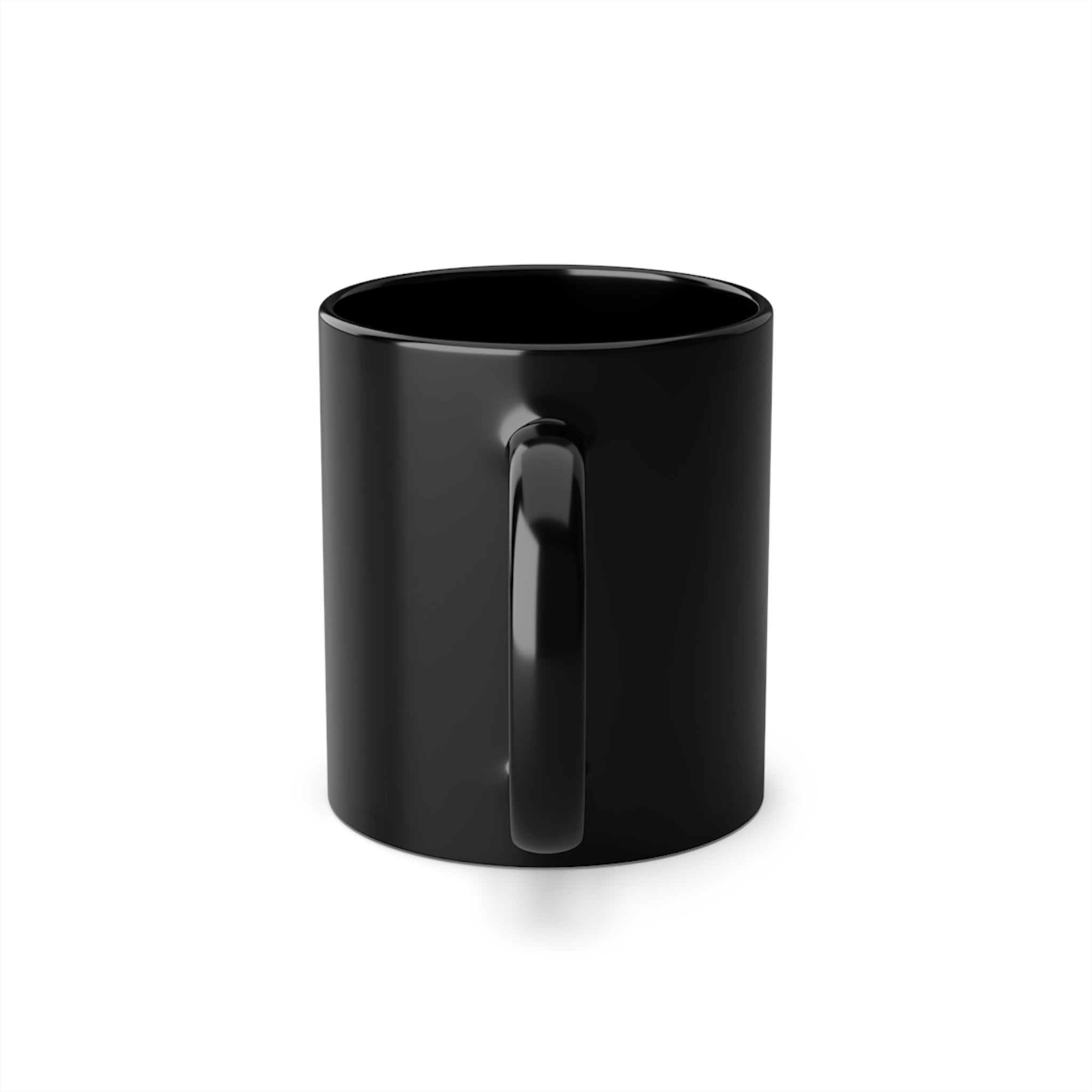 Black mug with bee flower